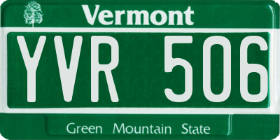 VT license plate YVR506