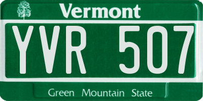 VT license plate YVR507