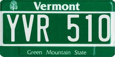 VT license plate YVR510