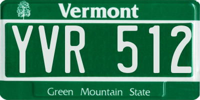 VT license plate YVR512