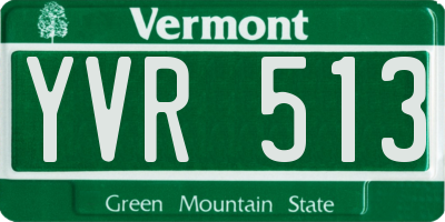 VT license plate YVR513