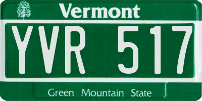 VT license plate YVR517