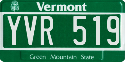 VT license plate YVR519