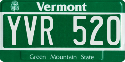 VT license plate YVR520