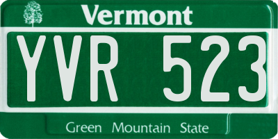 VT license plate YVR523