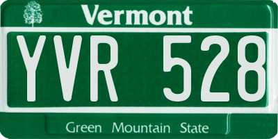 VT license plate YVR528