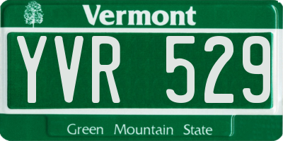VT license plate YVR529