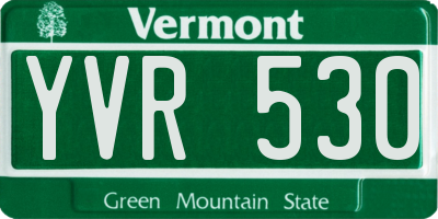 VT license plate YVR530