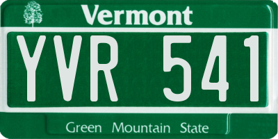 VT license plate YVR541
