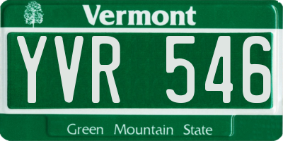 VT license plate YVR546