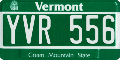 VT license plate YVR556