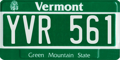 VT license plate YVR561