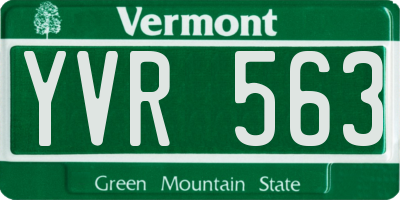 VT license plate YVR563
