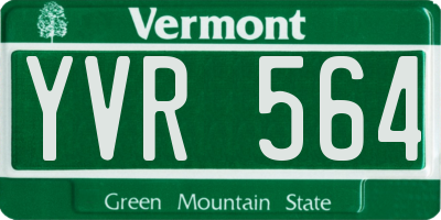 VT license plate YVR564