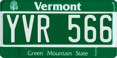 VT license plate YVR566