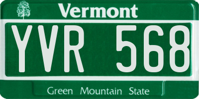 VT license plate YVR568