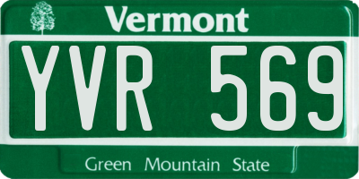 VT license plate YVR569
