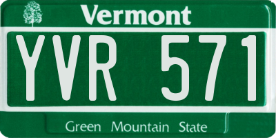 VT license plate YVR571