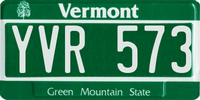 VT license plate YVR573