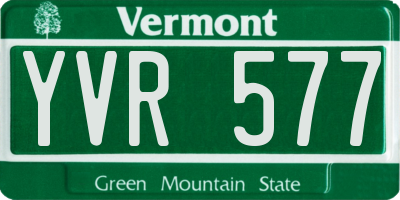 VT license plate YVR577