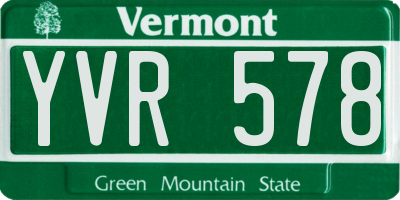 VT license plate YVR578