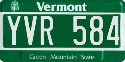 VT license plate YVR584