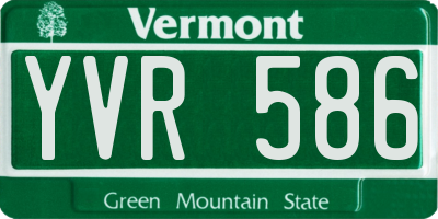 VT license plate YVR586