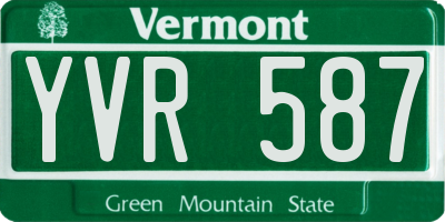 VT license plate YVR587