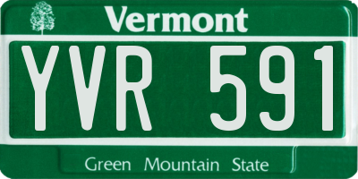 VT license plate YVR591
