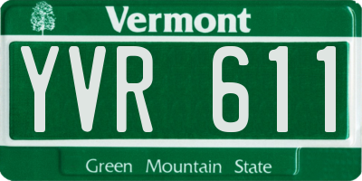 VT license plate YVR611