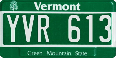 VT license plate YVR613