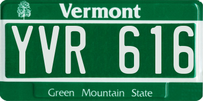 VT license plate YVR616