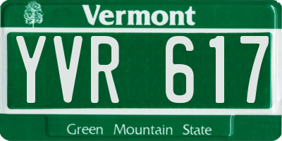 VT license plate YVR617
