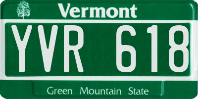 VT license plate YVR618