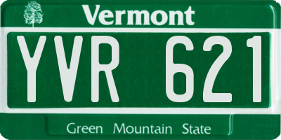 VT license plate YVR621