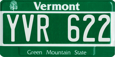 VT license plate YVR622
