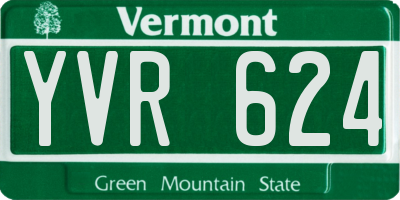 VT license plate YVR624