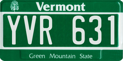 VT license plate YVR631