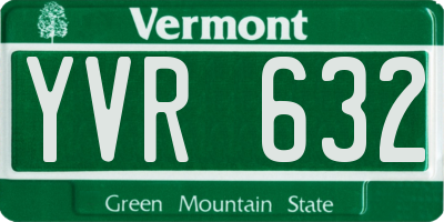 VT license plate YVR632