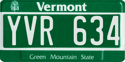 VT license plate YVR634