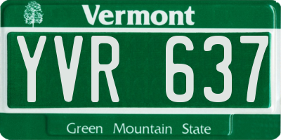 VT license plate YVR637