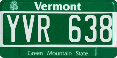 VT license plate YVR638