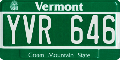 VT license plate YVR646