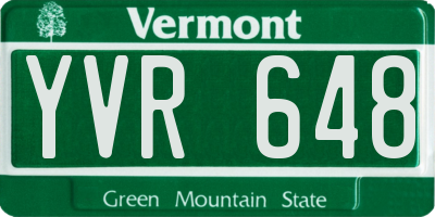 VT license plate YVR648