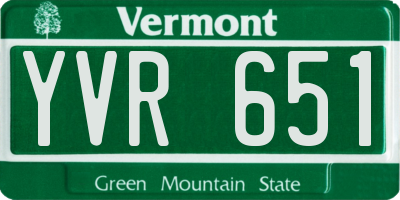 VT license plate YVR651