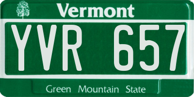 VT license plate YVR657