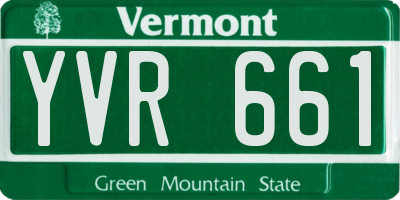 VT license plate YVR661
