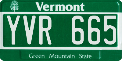 VT license plate YVR665
