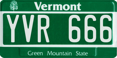 VT license plate YVR666