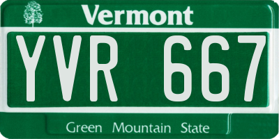 VT license plate YVR667